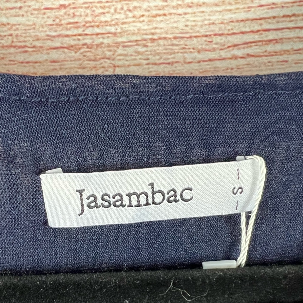 Jasambac Navy Sequin Cold Shoulder Top - Picture 6 of 8